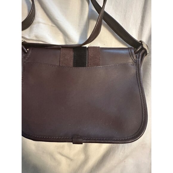 Coach F11911 Patricia Floral Embroidery Varsity Shoulder Bag Purple Leather - Picture 8 of 11